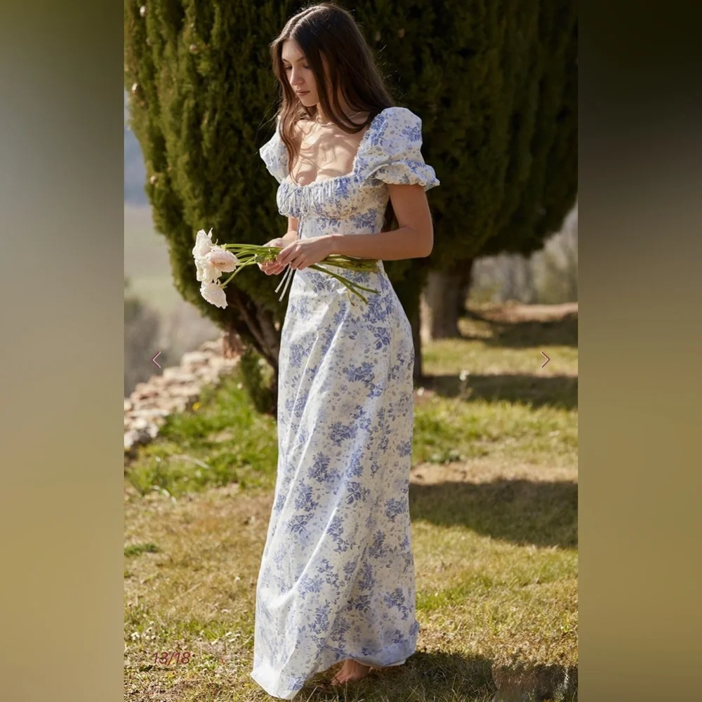 HOUSE OF CB Felizia Floral Puff Sleeve Maxi Dress - Picture 2 of 16